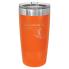 Laser etched orange 20 oz vacuum insulated tumbler with 'Maryland Heart' design