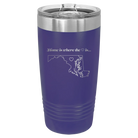 Laser etched purple 20 oz vacuum insulated tumbler with 'Maryland Heart' design