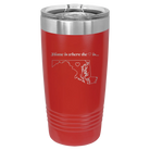 Laser etched red 20 oz vacuum insulated tumbler with 'Maryland Heart' design