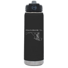 Laser etched black 20 oz vacuum insulated water bottle with 'Maryland Heart' design