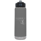 Laser etched dark gray 20 oz vacuum insulated water bottle with 'Maryland Heart' design