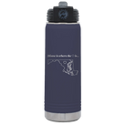 Laser etched navy 20 oz vacuum insulated water bottle with 'Maryland Heart' design