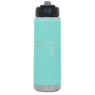 Laser etched teal 20 oz vacuum insulated water bottle with 'Maryland Heart' design