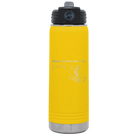 Laser etched yellow 20 oz vacuum insulated water bottle with 'Maryland Heart' design
