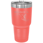 Laser etched coral 30 oz vacuum insulated tumbler with 'Maryland Heart' design