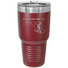 Laser etched maroon 30 oz vacuum insulated tumbler with 'Maryland Heart' design
