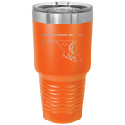 Laser etched orange 30 oz vacuum insulated tumbler with 'Maryland Heart' design
