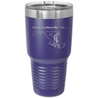 Laser etched purple 30 oz vacuum insulated tumbler with 'Maryland Heart' design