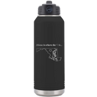 Laser etched black 32 oz vacuum insulated water bottle with 'Maryland Heart' design