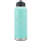 Laser etched teal 32 oz vacuum insulated water bottle with 'Maryland Heart' design