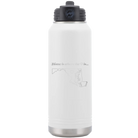 Laser etched white 32 oz vacuum insulated water bottle with 'Maryland Heart' design