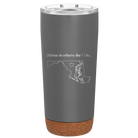 Laser etched storm gray 20 oz vacuum insulated tumbler with 'Maryland Heart' design