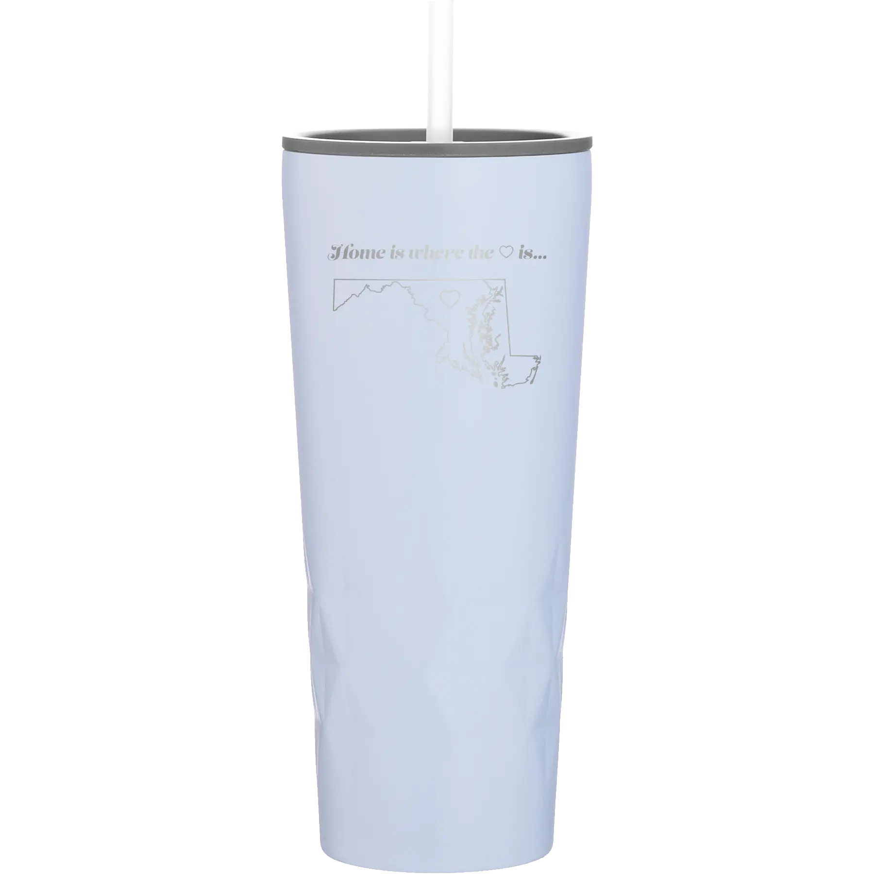 Laser etched landfall 20 oz vacuum insulated tumbler with 'Maryland Heart' design