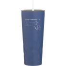 Laser etched constellation 20 oz vacuum insulated tumbler with 'Massachusetts Heart' design