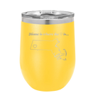 Laser etched yellow 12 oz vacuum insulated wine cup with 'Massachusetts Heart' design