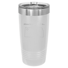 Laser etched white 20 oz vacuum insulated tumbler with 'Kansas Heart' design