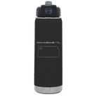 Laser etched black 20 oz vacuum insulated water bottle with 'Kansas Heart' design