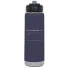 Laser etched navy 20 oz vacuum insulated water bottle with 'Kansas Heart' design