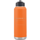 Laser etched orange 32 oz vacuum insulated water bottle with 'Kansas Heart' design