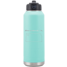 Laser etched teal 32 oz vacuum insulated water bottle with 'Kansas Heart' design
