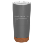 Laser etched storm gray 20 oz vacuum insulated tumbler with 'Kansas Heart' design