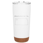 Laser etched white 20 oz vacuum insulated tumbler with 'Kansas Heart' design