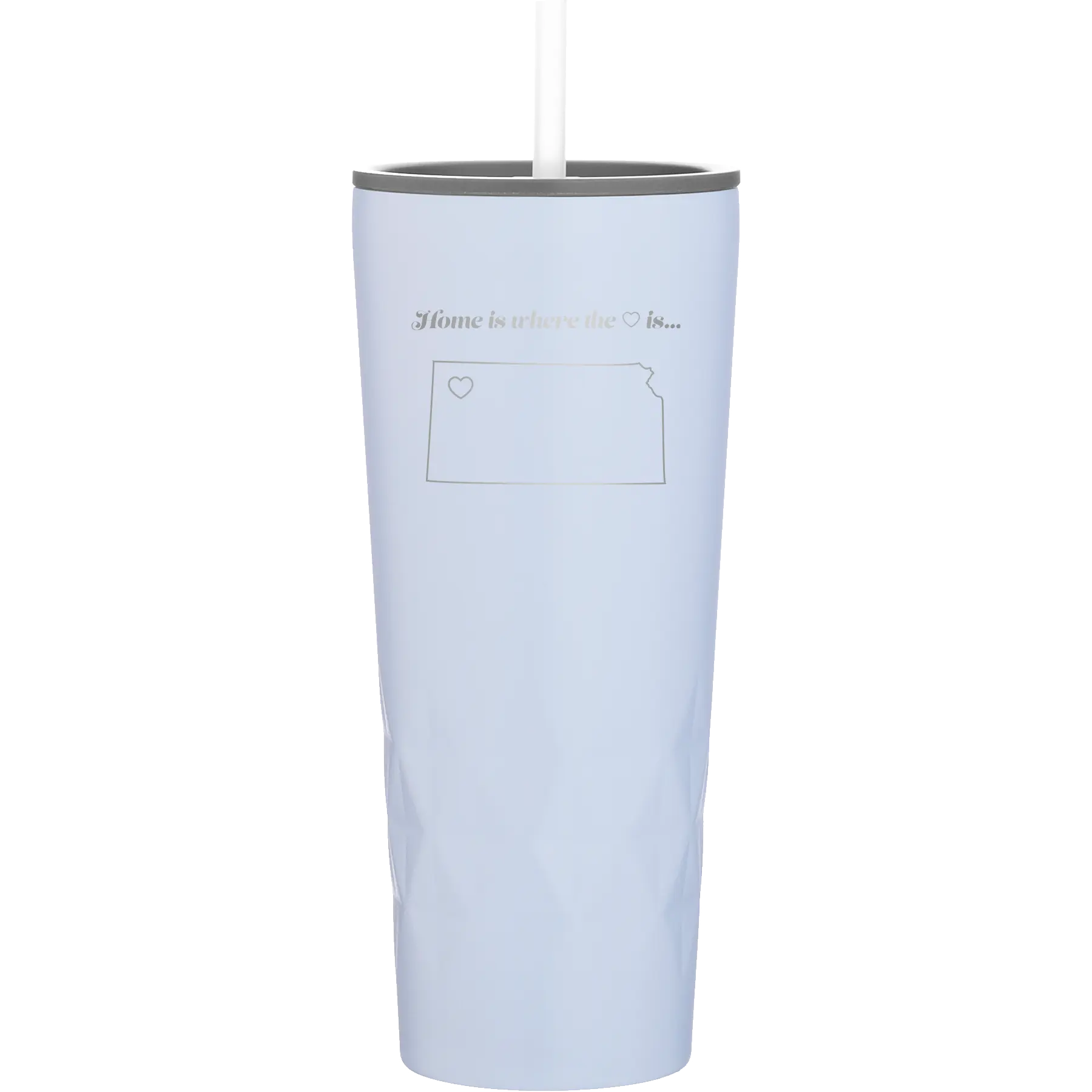 Laser etched landfall 20 oz vacuum insulated tumbler with 'Kansas Heart' design