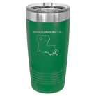 Laser etched green 20 oz vacuum insulated tumbler with 'Louisiana Heart' design