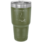 Laser etched olive green 30 oz vacuum insulated tumbler with 'Louisiana Heart' design