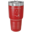 Laser etched red 30 oz vacuum insulated tumbler with 'Louisiana Heart' design