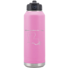 Laser etched light purple 32 oz vacuum insulated water bottle with 'Louisiana Heart' design