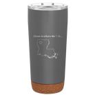 Laser etched storm gray 20 oz vacuum insulated tumbler with 'Louisiana Heart' design