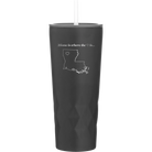 Laser etched black 20 oz vacuum insulated tumbler with 'Louisiana Heart' design