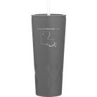 Laser etched slate 20 oz vacuum insulated tumbler with 'Louisiana Heart' design