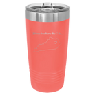 Laser etched coral 20 oz vacuum insulated tumbler with 'Kentucky Heart' design