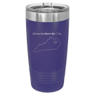 Laser etched purple 20 oz vacuum insulated tumbler with 'Kentucky Heart' design