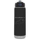 Laser etched black 20 oz vacuum insulated water bottle with 'Kentucky Heart' design