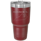 Laser etched maroon 30 oz vacuum insulated tumbler with 'Kentucky Heart' design