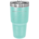 Laser etched teal 30 oz vacuum insulated tumbler with 'Kentucky Heart' design