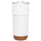 Laser etched white 20 oz vacuum insulated tumbler with 'Kentucky Heart' design