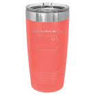 Laser etched coral 20 oz vacuum insulated tumbler with 'Iowa Heart' design