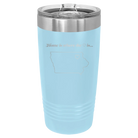 Laser etched light blue 20 oz vacuum insulated tumbler with 'Iowa Heart' design