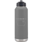 Laser etched dark gray 32 oz vacuum insulated water bottle with 'Iowa Heart' design