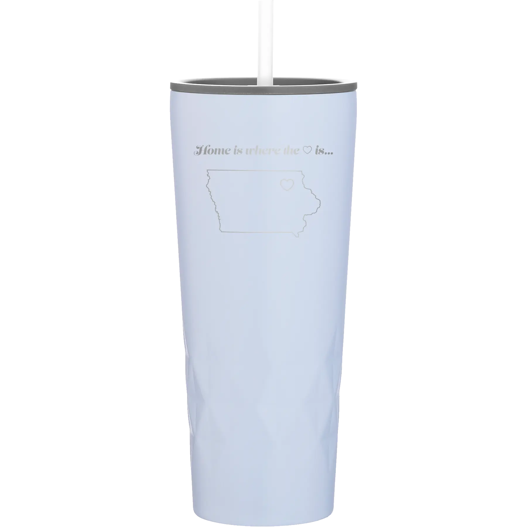 Laser etched landfall 20 oz vacuum insulated tumbler with 'Iowa Heart' design