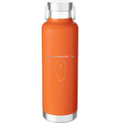 Laser etched orange 24 oz vacuum insulated water bottle with 'Illinois Heart' design