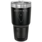 Laser etched black 30 oz vacuum insulated tumbler with 'Illinois Heart' design