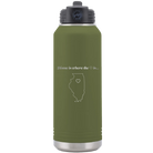 Laser etched olive green 32 oz vacuum insulated water bottle with 'Illinois Heart' design