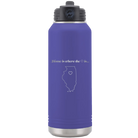 Laser etched purple 32 oz vacuum insulated water bottle with 'Illinois Heart' design