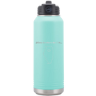 Laser etched teal 32 oz vacuum insulated water bottle with 'Illinois Heart' design