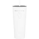 Laser etched white 20 oz vacuum insulated tumbler with 'Illinois Heart' design